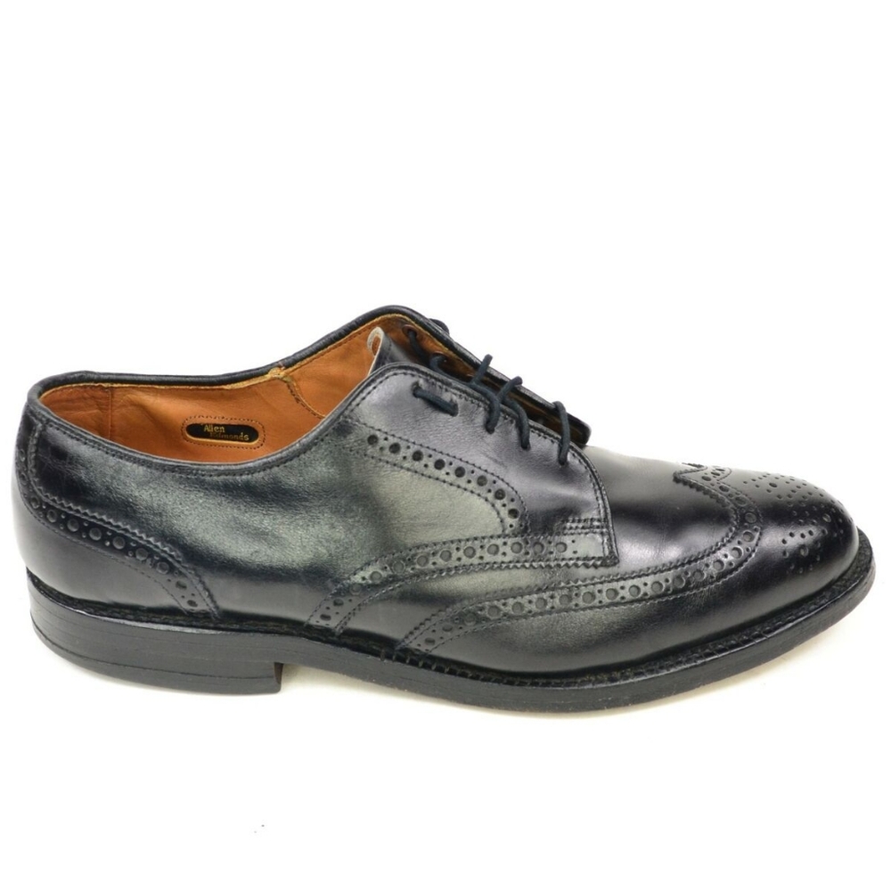 Allen Edmonds "Auburn" Black Leather Oxford  Wingtip dress shoes Size 9.5